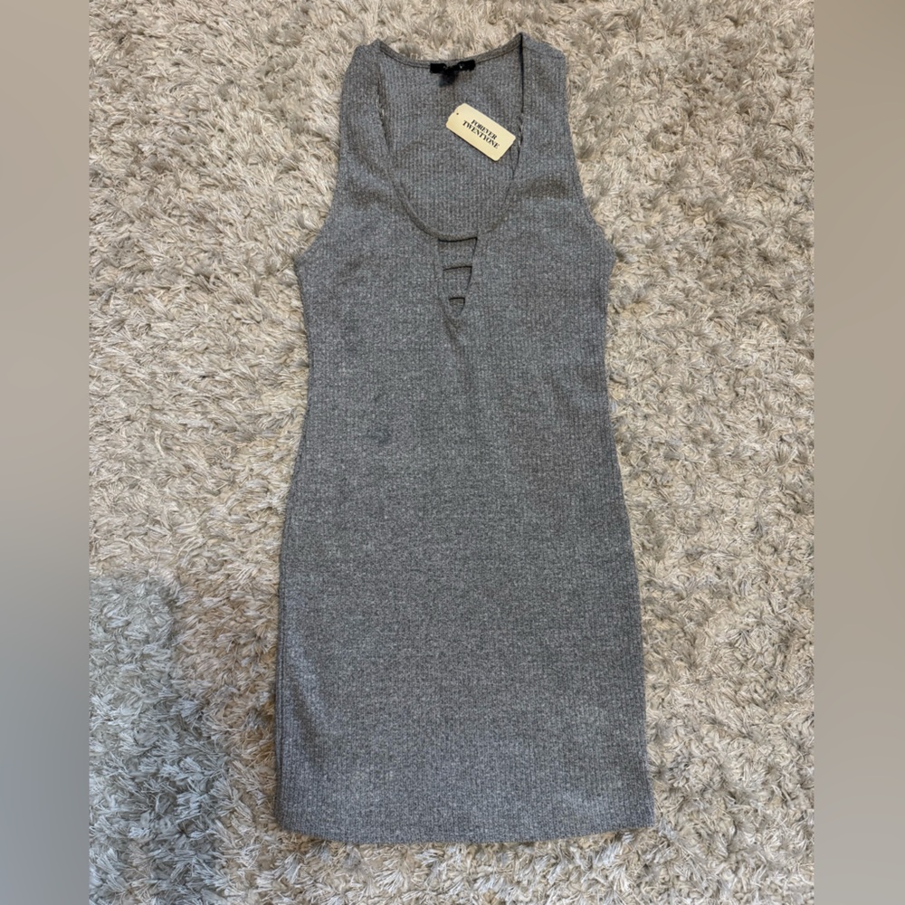 Forever 21 Gray Cut-Out Mini Dress